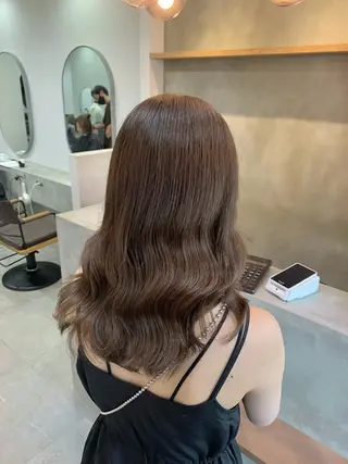 セミロング カラー little 小濱彰太のヘアスタイル