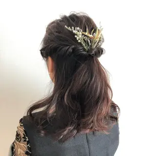 ミディアム カラー ヘアアレンジ 吉野 優子のマツエク・マツパデザイン