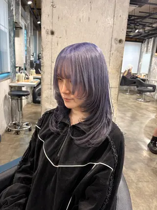 セミロング カラー ハイトーン 横浜💞ミオのヘアスタイル