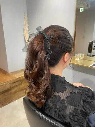 ロング ヘアアレンジ 【arc】Ruri コテ巻き風パーマのヘアスタイル