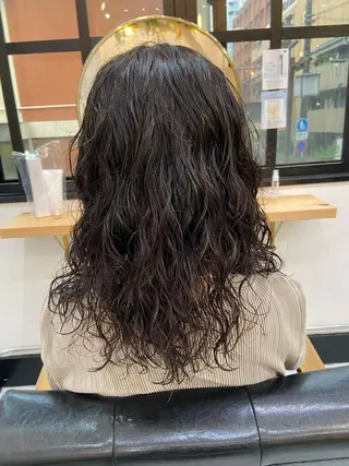 セミロング パーマ 田中 あやなのヘアスタイル