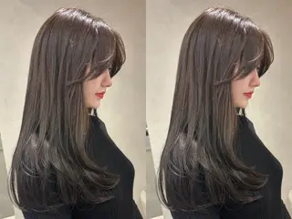 セミロング カラー ブリなしWカラー✨️ 髪質改善【タケル】のヘアスタイル