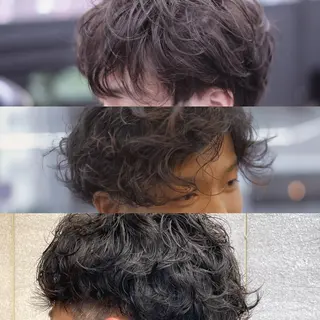 ショート パーマ メンズ 松岡 俊輔のヘアスタイル