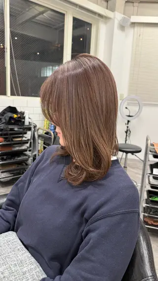 ミディアム カラー バレイヤージュモデル 募集👒ヨンスクのヘアスタイル