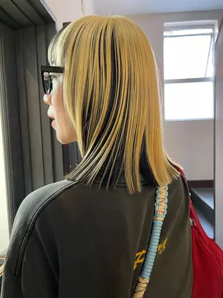 セミロング カラー 安部佑哉/ハイトーン /レイヤー/グランジのヘアスタイル