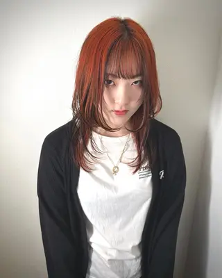 ミディアム カラー ヘアアレンジ ブリーチ指名多数 神戸 三宮 麟太郎のヘアスタイル