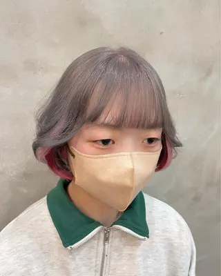 ショート カラー ヘアアレンジ 【ピンク/韓国ヘア/ ヘアセット】亜海のヘアスタイル