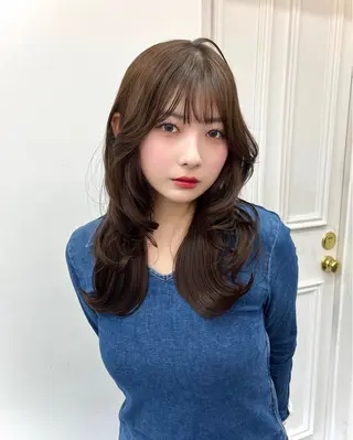 ロング カラー ヘアアレンジ ico所属・柏木 理那のヘアスタイル