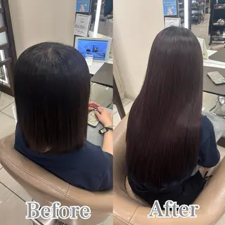 ロング カラー ヘアアレンジ メンズ シールエクステ🎀 羽エクステ🌙しぇるのヘアスタイル