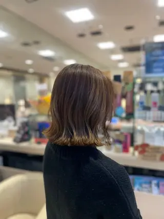 ミディアム クロスパーマ/うる艶 カラー/Kurumiのヘアスタイル