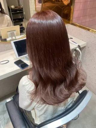 セミロング カラー 新宿/韓国ヘア 中明度カラー/かやのヘアスタイル