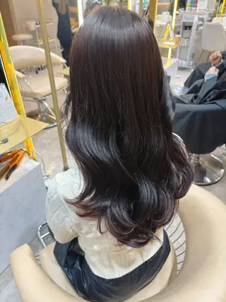 ロング カラー moeka レイヤー /艶カラー/韓国のヘアスタイル