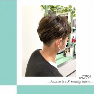 ショート カラー パーマ ヘアアレンジ メンズ AIM所属・髪質改善✧︎カラー 💎AIM【アイム】のヘアスタイル