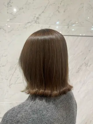 ミディアム カラー パーマ レイヤー/顔まわり 透明感カラー柳澤優名のヘアスタイル