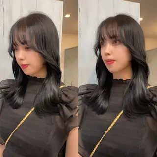 セミロング 韓国ヘア🤍🇰🇷 ‪🫶🏻吉満のヘアスタイル