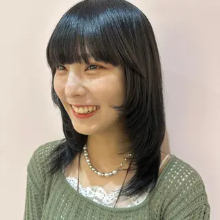 ミディアム カラー レイヤーカット/ ハイトーンchimiのヘアスタイル