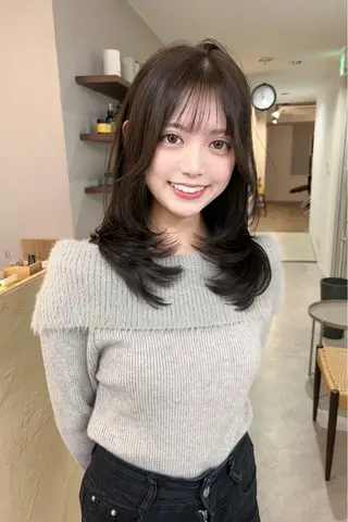 セミロング カラー 韓国レイヤー/ハイ トーン/優太のヘアスタイル