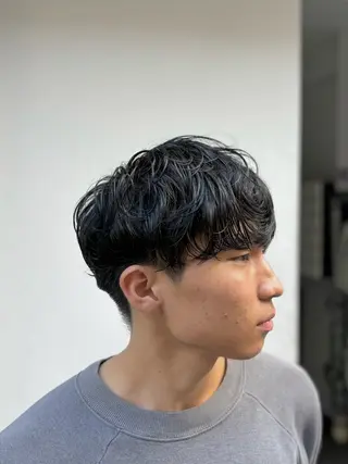 ショート パーマ メンズ 韓国メンズヘア/ ダウンパーマ/歩夢のヘアスタイル