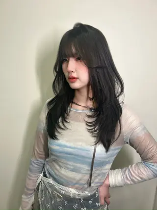 セミロング カラー YUI 武庫之荘美容室のヘアスタイル