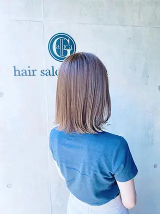 ミディアム カラー 透明感モテ艶髪カラー Gallicaイリサのヘアスタイル