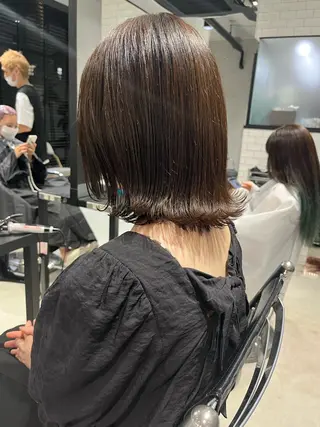 ミディアム カラー 透明感/オリーブ/ グレージュ/YUKAのヘアスタイル