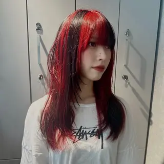 ロング カラー naito/ブリーチ /エクステ/縮毛のヘアスタイル