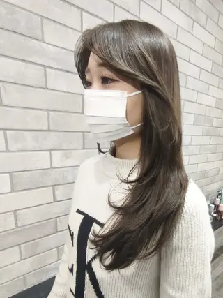 セミロング カラー VIMhair天神所属・VIMhair天神店 縮毛矯正 ハイライトのヘアスタイル
