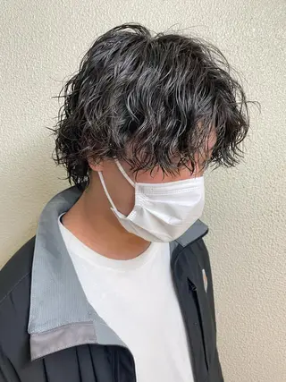 ミディアム パーマ メンズ 辻堂メンズ特化 YU-YAのヘアスタイル