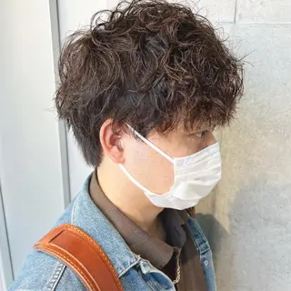 ショート カラー パーマ メンズ アイブロウ 丁寧なカウンセリング 🌿Chiemi🌿のヘアスタイル