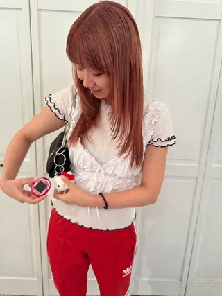 カラー ブリーチカラー🎀 韓国風/寺門美優のヘアスタイル