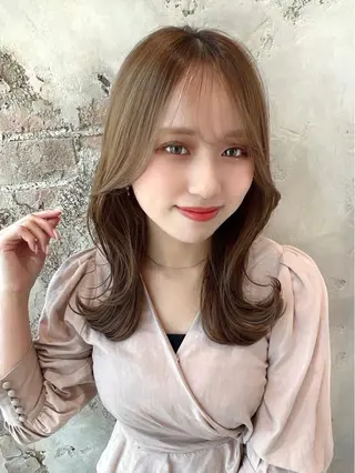 セミロング カラー 🧡くびれヘア/前髪 顔周り🧡久原結衣のヘアスタイル