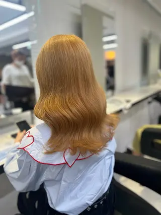 ミディアム カラー パーマ 💕上野美容師☁ ブリーチ💖サワのヘアスタイル