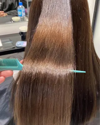 セミロング カラー パーマ ヘアアレンジ 髪質改善絹髪質感TR レイヤーカット/熊澤のヘアスタイル