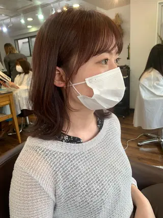 ミディアム 縮毛矯正/ショート/ レイヤー/畑中正敏のヘアスタイル