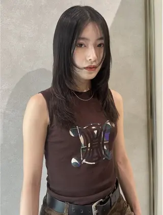 ロング カラー 艶カラー レイヤーカット　ゆめのヘアスタイル