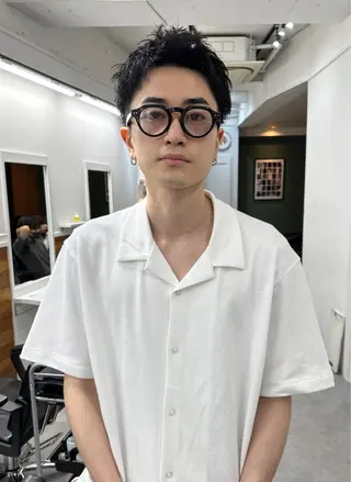 ショート メンズ グランジヘア 無造作ヘアHYUGAのヘアスタイル