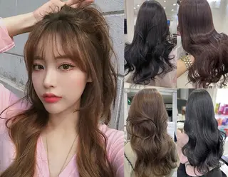 ミディアム ✨️韓国風カラー✨️ 最高級エクステ✨️のヘアスタイル