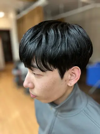 ショート メンズ ルキ🌈ブリーチカラ ー&メンズパーマ🦄のヘアスタイル