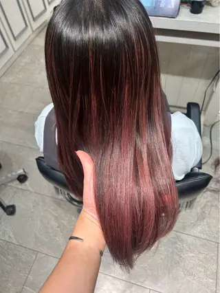 ロング カラー 平野 世菜のヘアスタイル