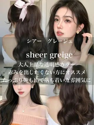 セミロング カラー 木屋元一/透明感 /前髪/韓国ヘアのヘアスタイル