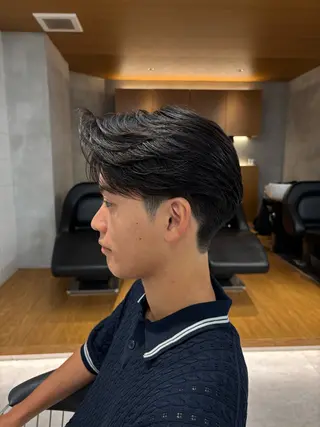 パーマ メンズ 表参道/センター パート/SOTAのヘアスタイル