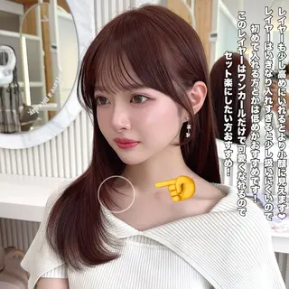 セミロング レイヤーカット/ 顔まわり/アオイのヘアスタイル