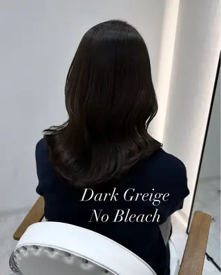 セミロング カラー 赤み消し/オリーブ カーキ/福田れんのヘアスタイル