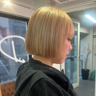 ショート カラー パーマ ヘアアレンジ メンズ 🧨ブリーチー×ボブ レイヤー💎じゅえるのヘアスタイル