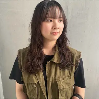 ロング パーマ salowin SHIBUYA me+店所属・kasumi/渋谷/ パーマのヘアスタイル