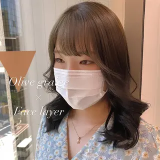 ミディアム 韓国/トレンド レイヤー【101】のヘアスタイル