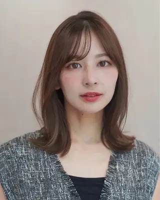 ミディアム レイヤーカット/ くびれヘア佐藤大空のヘアスタイル