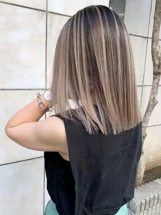 ミディアム パーマ カラー ヘアアレンジ ITbyALBUM 中野店のヘアスタイル