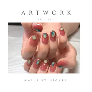 ショート カラー ネイル マツエク・マツパ illum hicariのネイルデザイン