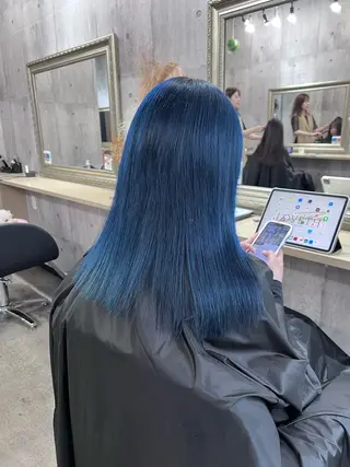 ミディアム サニーサイド大名 ダブルカラー髪質改善のヘアスタイル